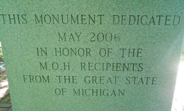 MICHIGAN MEDAL OF HONOR RECIPIENTS WAR MEMORIAL STONE