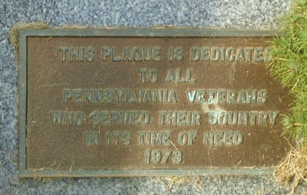 ALL PENNSYLVANIA WAR VETERANS MEMORIAL PLAQUE
