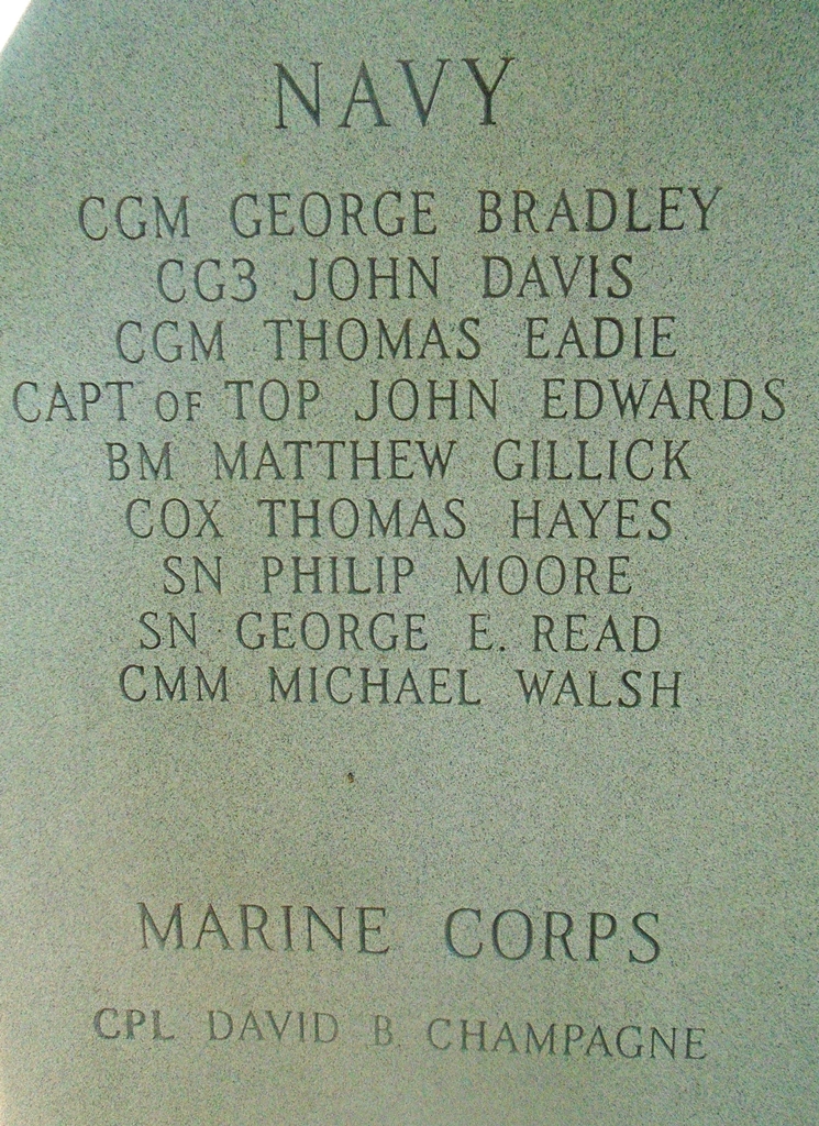 RHODE ISLAND MEDAL OF HONOR RECIPIENTS WAR MEMORIAL STONE B