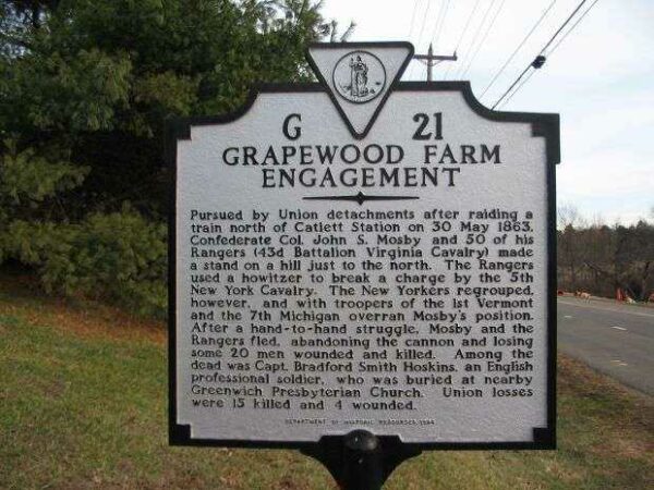 GRAPEWOOD FARM ENGAGEMENT WAR MEMORIAL MARKER