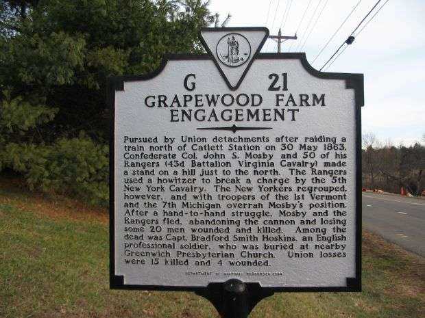 GRAPEWOOD FARM ENGAGEMENT WAR MEMORIAL MARKER