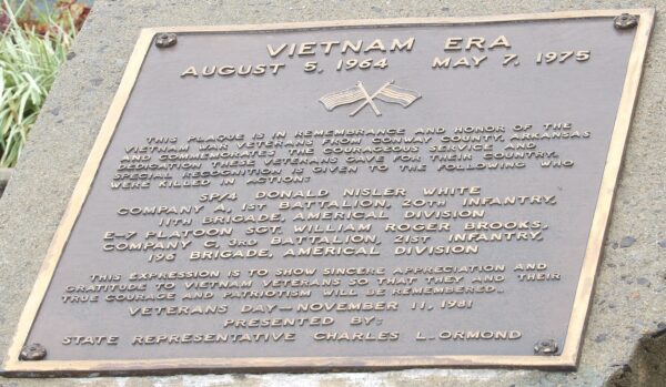 CONWAY COUNTY VIETNAM WAR VETERANS MEMORIAL PLAQUE