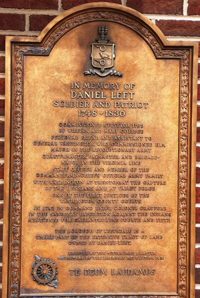 DANIEL LEET REVOLUTIONARY WAR SOLDIER MEMORIAL PLAQUE