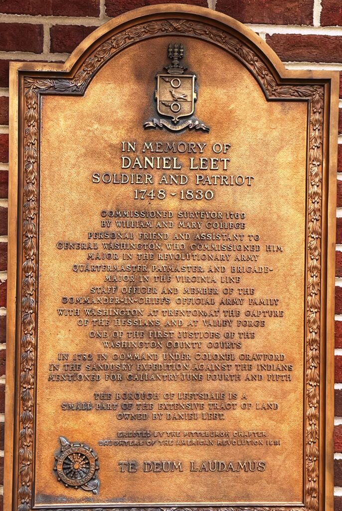 DANIEL LEET REVOLUTIONARY WAR SOLDIER MEMORIAL PLAQUE