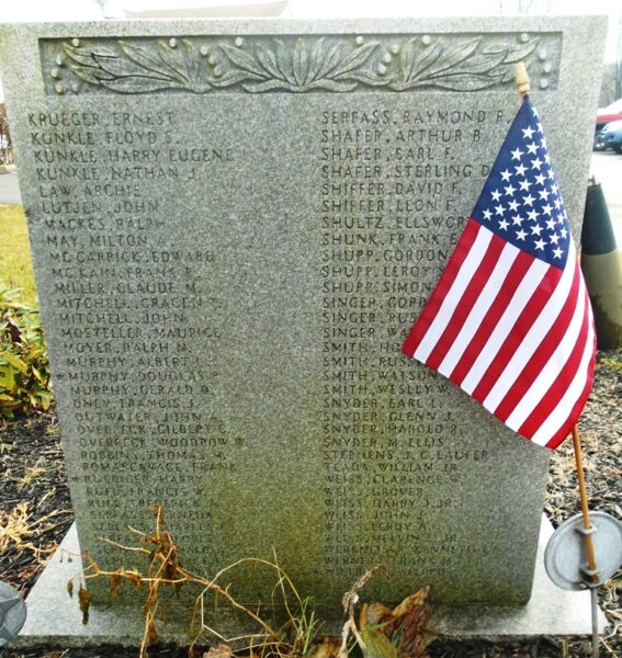CHESTNUTHILL TOWNSHIP WORLD WAR II MEMORIAL RIGHT STONE