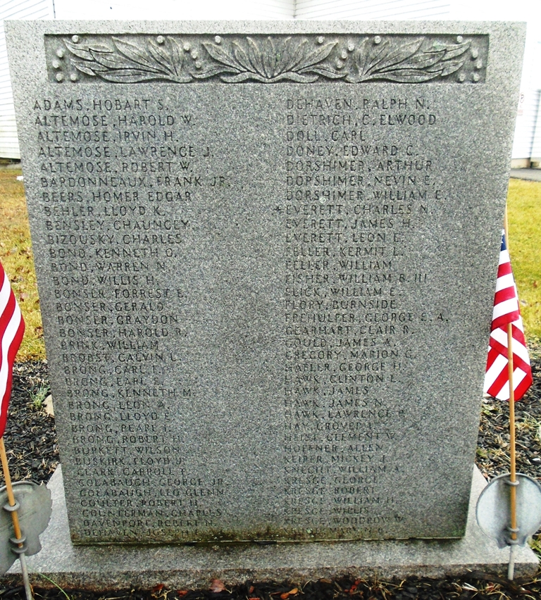 CHESTNUTHILL TOWNSHIP WORLD WAR II MEMORIAL LEFT STONE