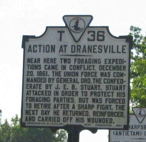 ACTION AT DRANESVILLE WAR MEMORIAL MARKER
