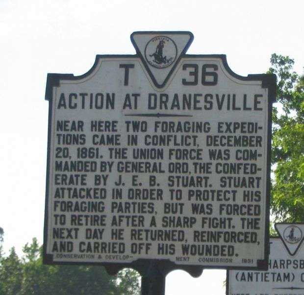 ACTION AT DRANESVILLE WAR MEMORIAL MARKER