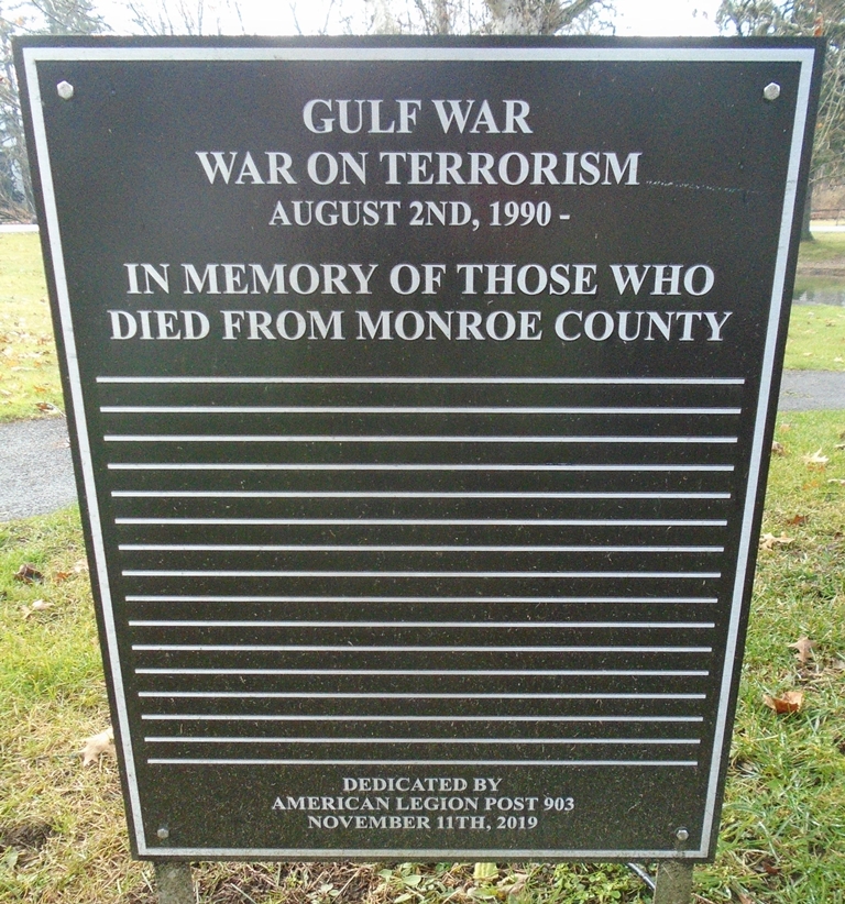 MONROE COUNTY GULF WAR MEMORIAL PLAQUE