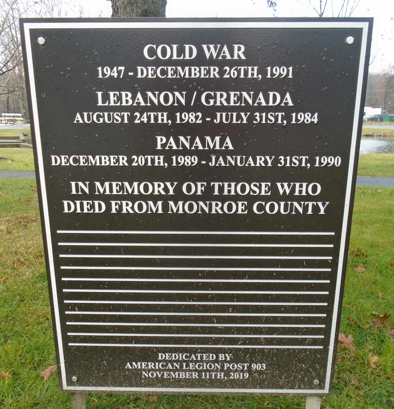 MONROE COUNTY COLD WAR MEMORIAL PLAQUE