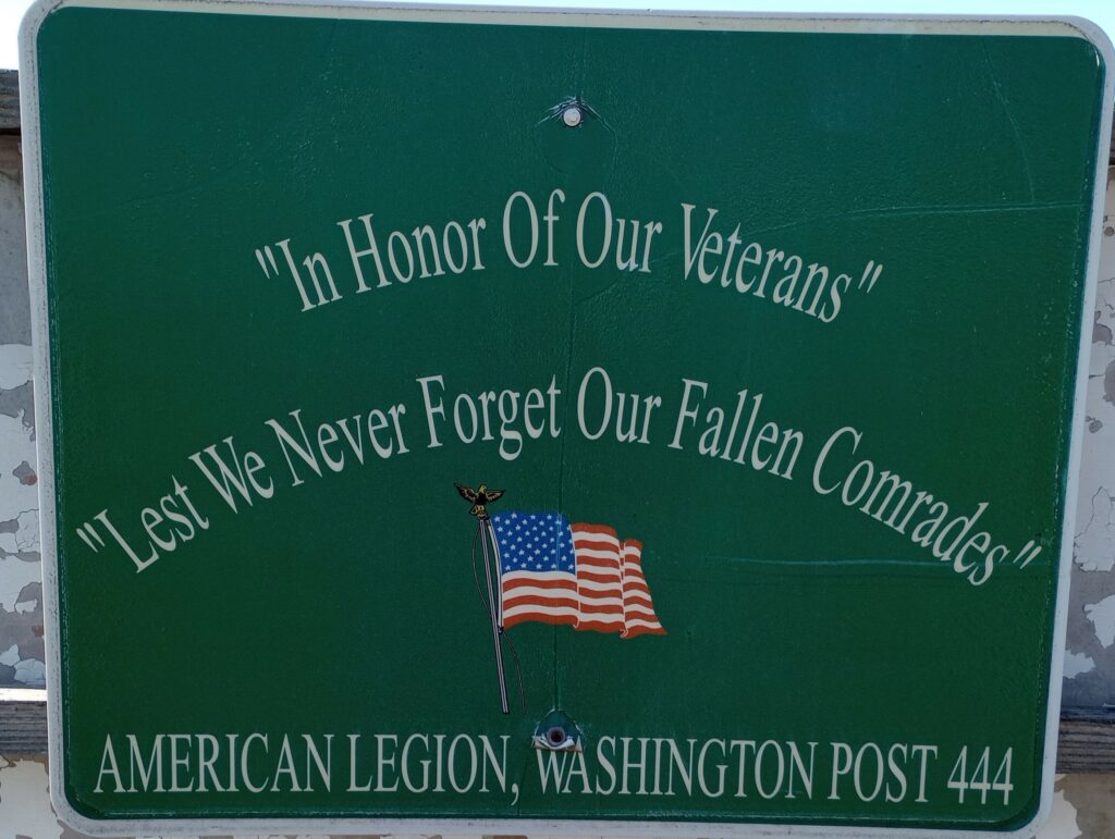 AMERICAN LEGION, WASHINGTON POST 444 VETERANS MEMORIAL PLAQUE