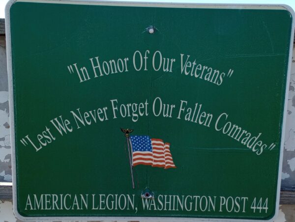 AMERICAN LEGION, WASHINGTON POST 444 VETERANS MEMORIAL PLAQUE