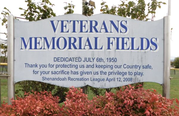 SHENANDOAH RECREATION LEAGUE VETERANS MEMORIAL FIELDS MARKER