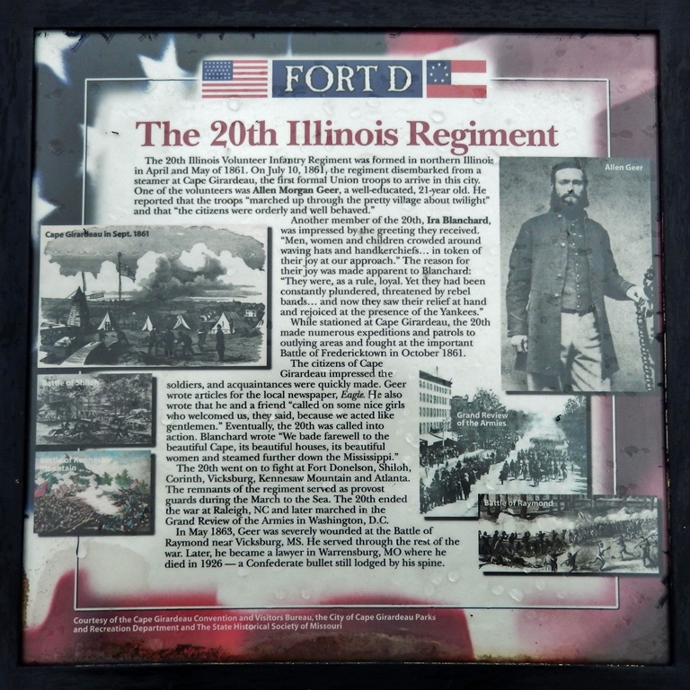 THE 20TH ILLINOIS REGIMENT WAR MEMORIAL PLAQUE