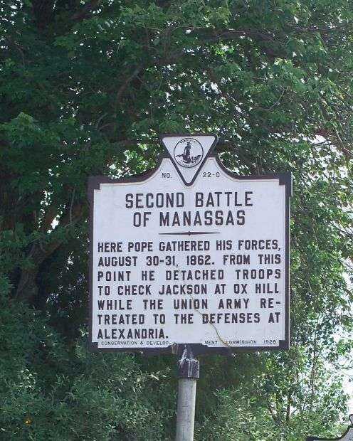 SECOND BATTLE OF MANASSAS WAR MEMORIAL MARKER I