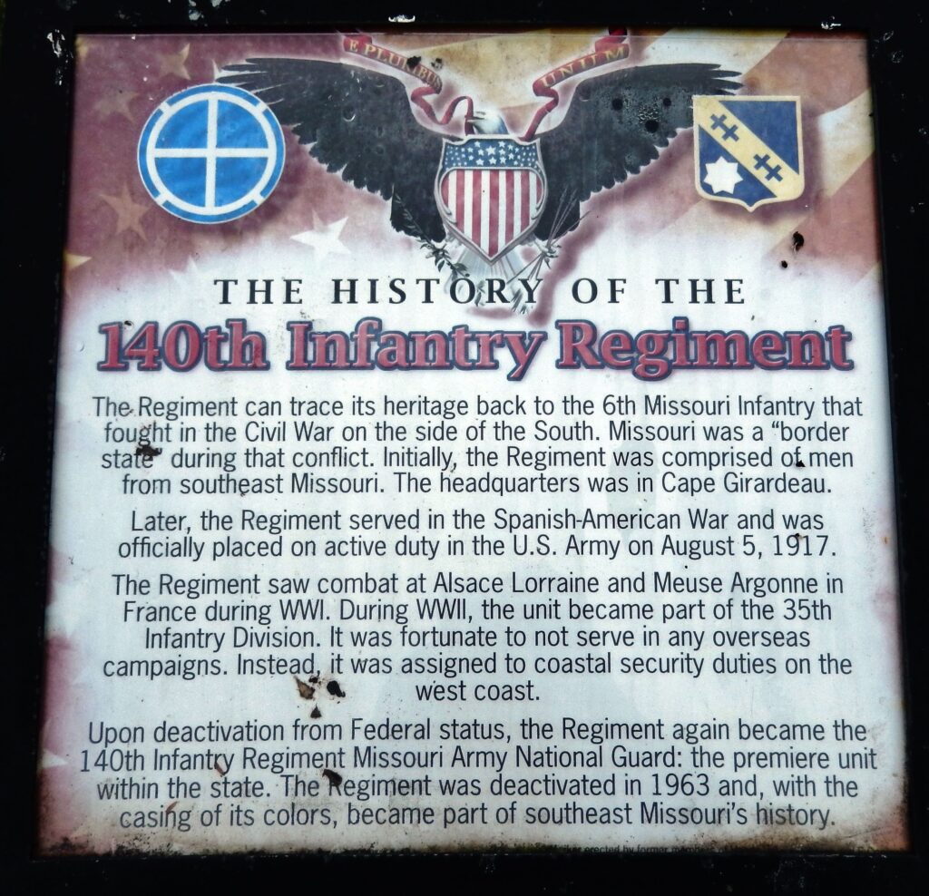 140TH INFANTRY REGIMENT WAR MEMORIAL PLAQUE