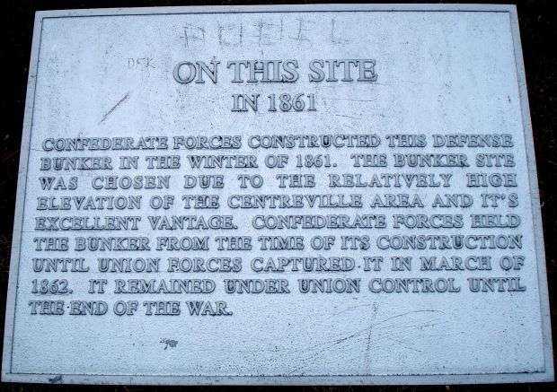 ON THIS SITE IN 1861 WAR MEMORIAL PLAQUE
