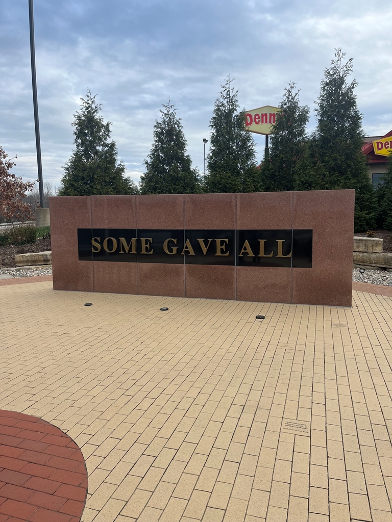 WARREN COUNTY SOME GAVE ALL WAR MEMORIAL ENTRANCE STONE