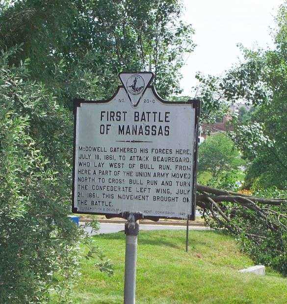 FIRST BATTLE OF MANASSAS WAR MEMORIAL MARKER