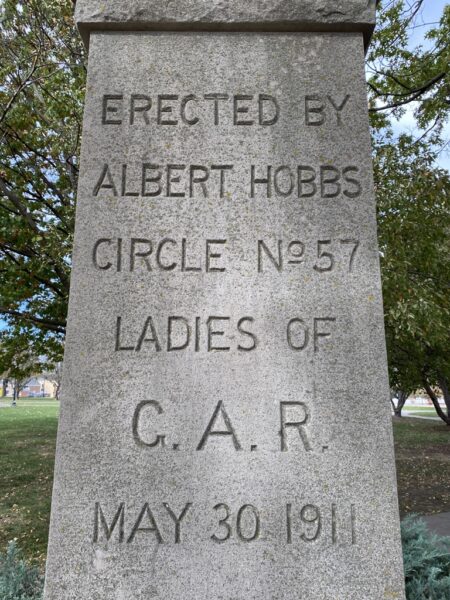 ALBERT HOBBS CIRCLE NO 57 CIVIL WAR MEMORIAL SIDE A