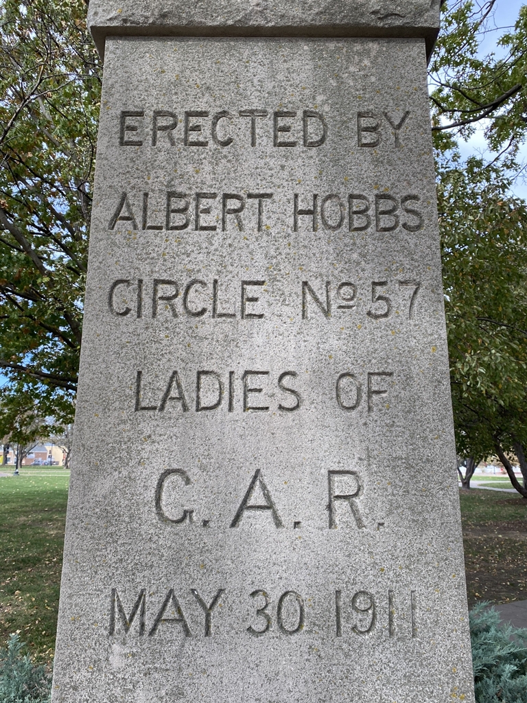ALBERT HOBBS CIRCLE NO 57 CIVIL WAR MEMORIAL SIDE A