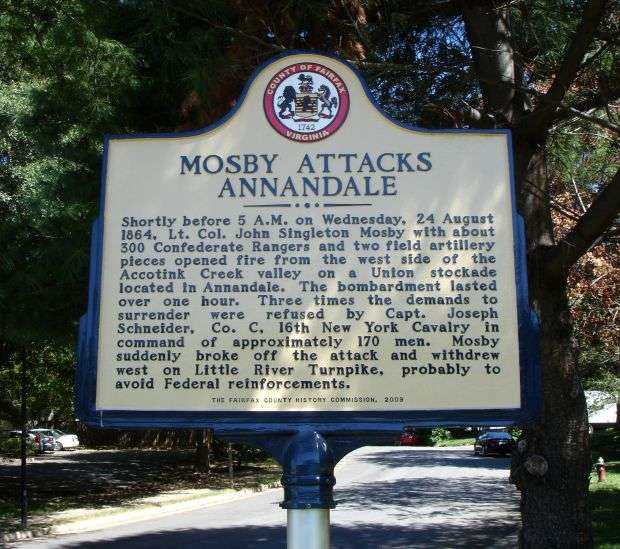 MOSBY ATTACKS ANNANDALE WAR MEMORIAL MARKER