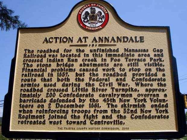 ACTION AT ANNANDALE WAR MEMORIAL MARKER