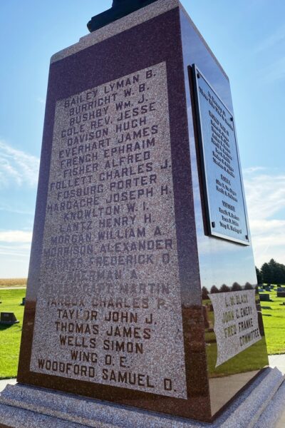 IRETON CEMETERY WAR VETERANS MEMORIAL SIDE B