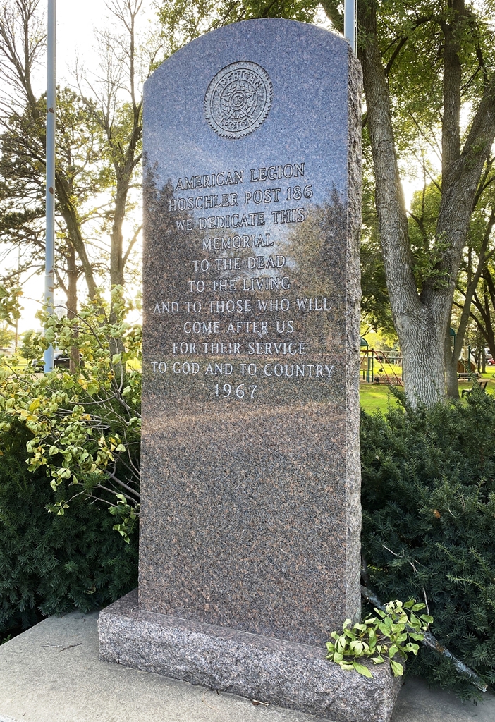 AMERICAN LEGION HOSCHLER POST 186 VETERANS MEMORIAL