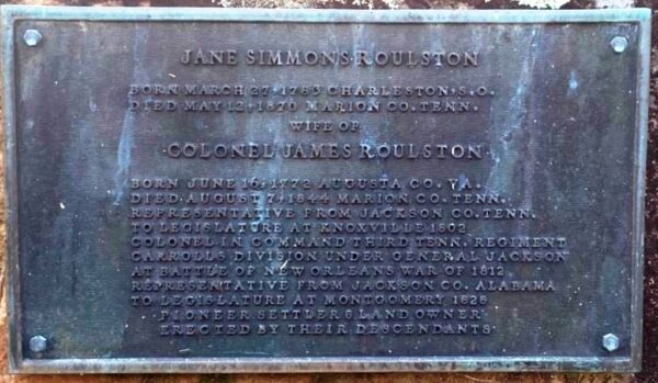 COLONEL JAMES ROULSTON WAR MEMORIAL PLAQUE