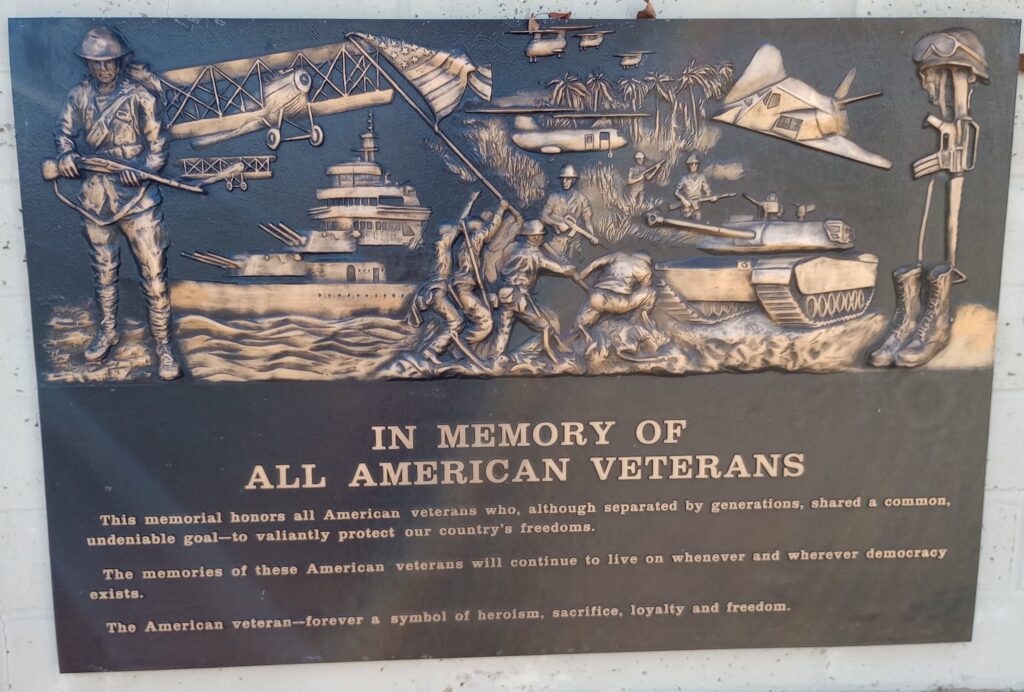 SALINE ALL AMERICAN VETERANS MEMORIAL PLAQUE A