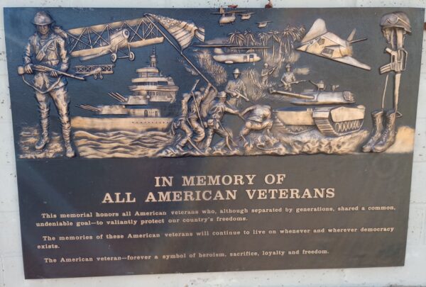 SALINE ALL AMERICAN VETERANS MEMORIAL PLAQUE A