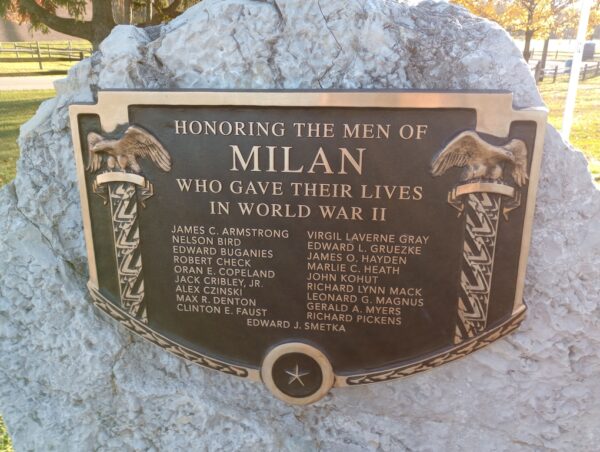 MILAN WORLD WAR II VETERANS MEMORIAL