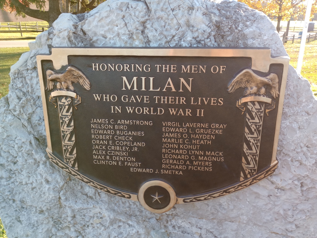 MILAN WORLD WAR II VETERANS MEMORIAL