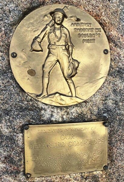 AMERICAN LEGION POST 699 DEPARTED COMRADES WAR MEMORIAL PLAQUE