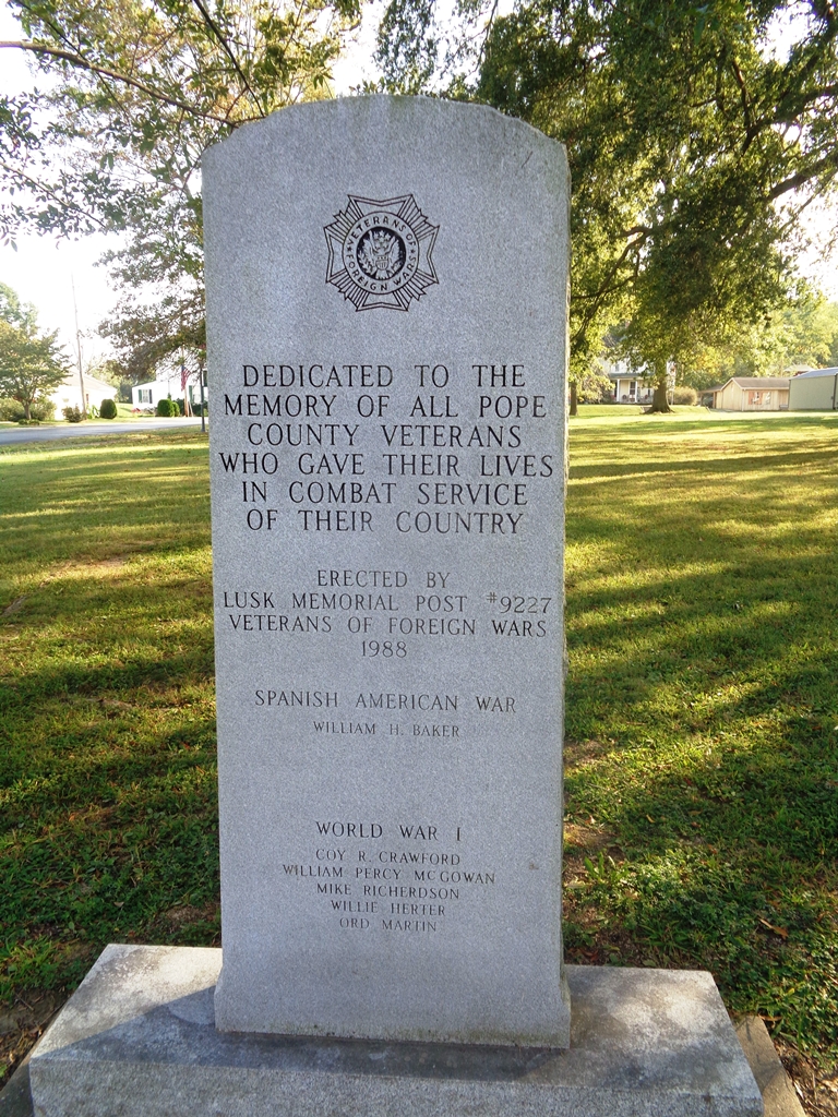 POPE COUNTY ULTIMATE SACRIFICE VETERANS MEMORIAL FRONT