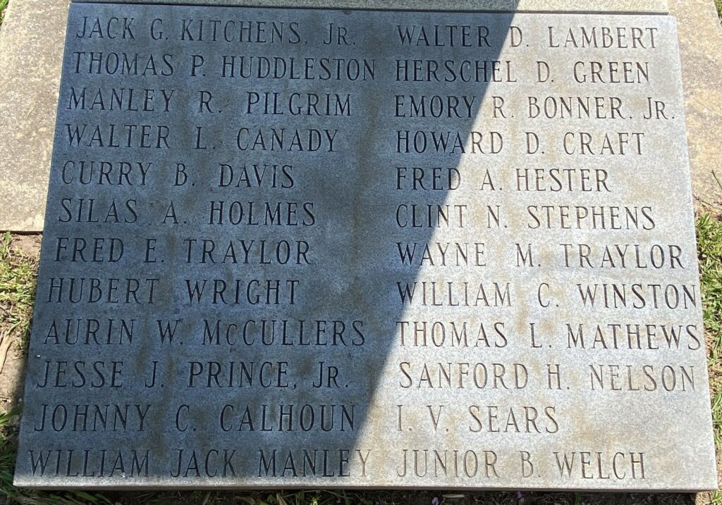 WEDOWEE WAR VETERANS MEMORIAL TABLET