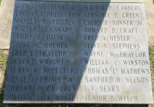 WEDOWEE WAR VETERANS MEMORIAL TABLET