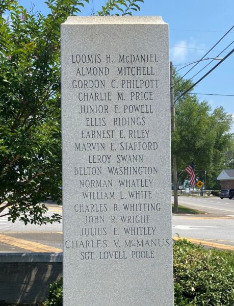 WEDOWEE WAR VETERANS MEMORIAL SIDE D