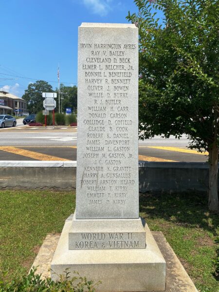 WEDOWEE WAR VETERANS MEMORIAL SIDE A