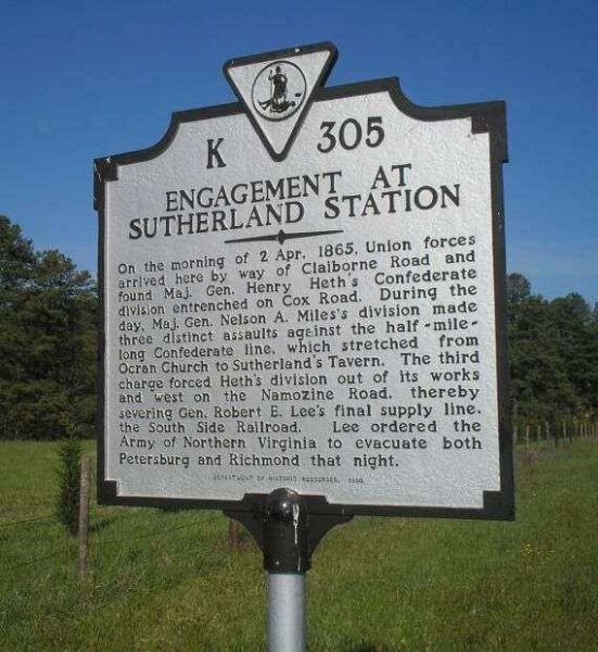 ENGAGEMENT AT SUTHERLAND STATION MEMORIAL MARKER
