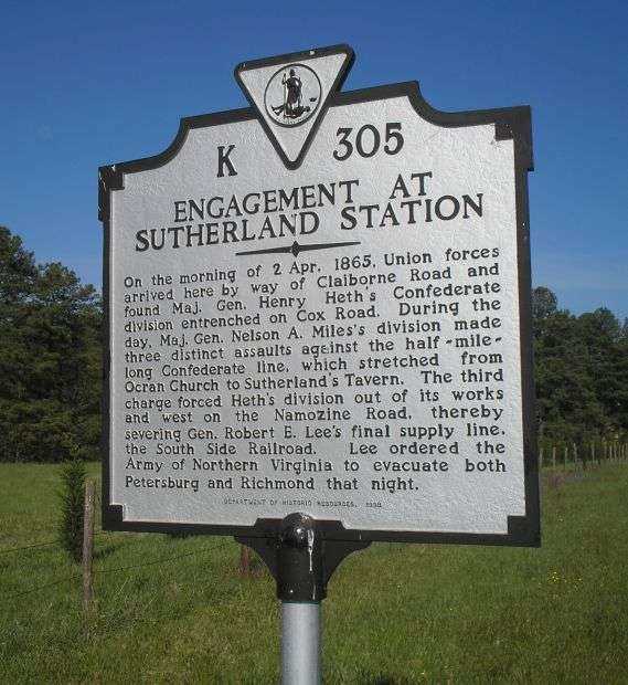 ENGAGEMENT AT SUTHERLAND STATION MEMORIAL MARKER