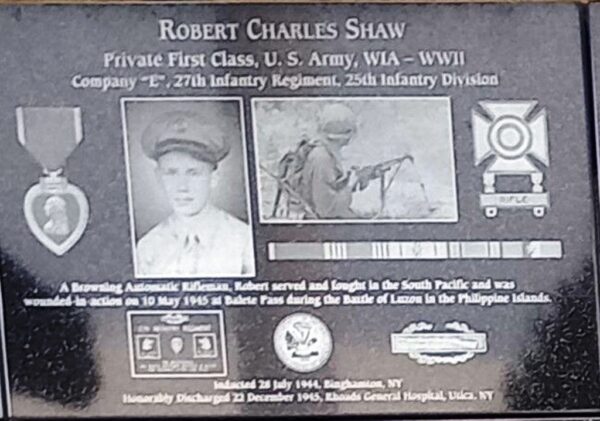 ROBERT CHARLES SHAW WAR MEMORIAL PLAQUE