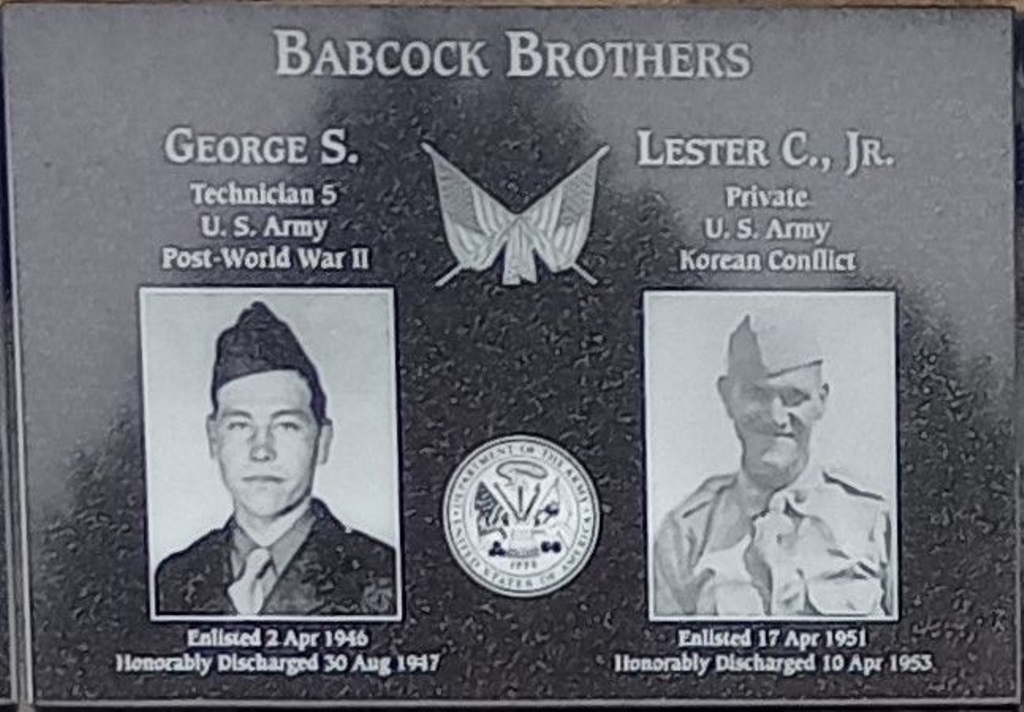 BABCOCK BROTHERS WAR MEMORIAL PLAQUE