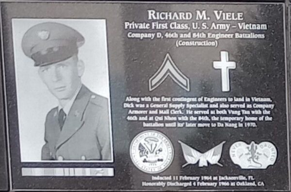 RICHARD M. VIELE WAR MEMORIAL PLAQUE