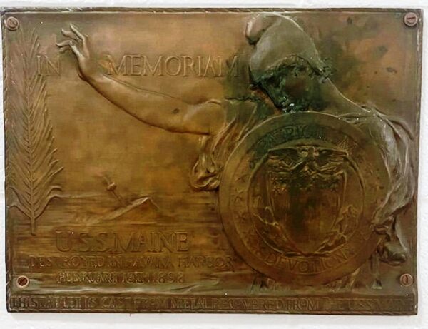 MEDINA U.S.S. MAINE WAR MEMORIAL PLAQUE