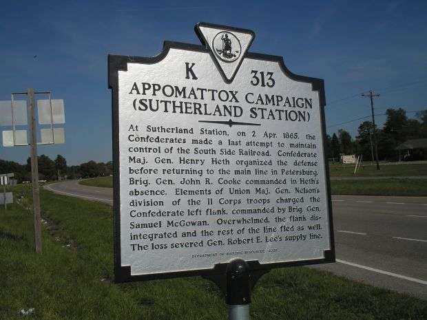 APPOMATTOX CAMPAIGN (SUTHERLAND STATION) MEMORIAL MARKER