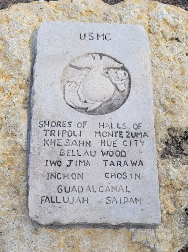 KERR COUNTY WORLD WAR PARK MEMORIAL STONE A