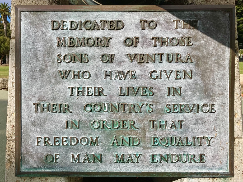 VENTURA SUPREME SACRIFICE VETERANS MEMORIAL PLAQUE A