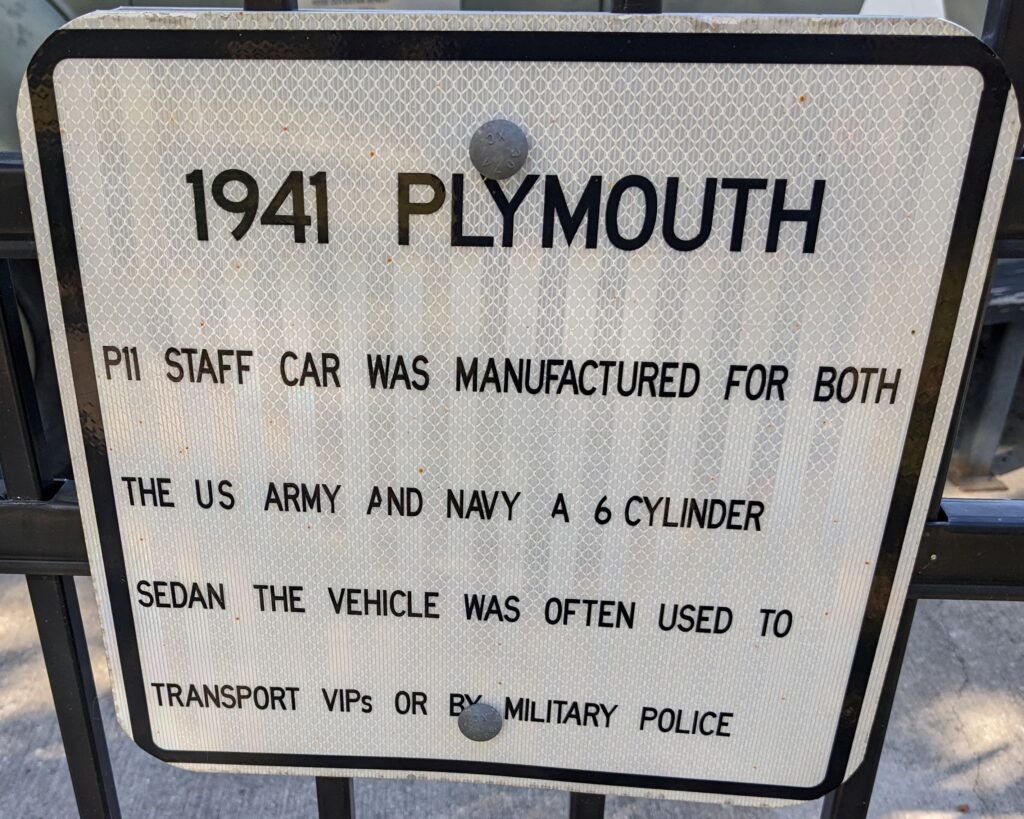 1941 PLYMOUTH MEMORIAL PLAQUE